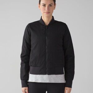 Lululemon Women's Black Non-Stop Long Sleeve Reversible Bomber Jacket Size 10